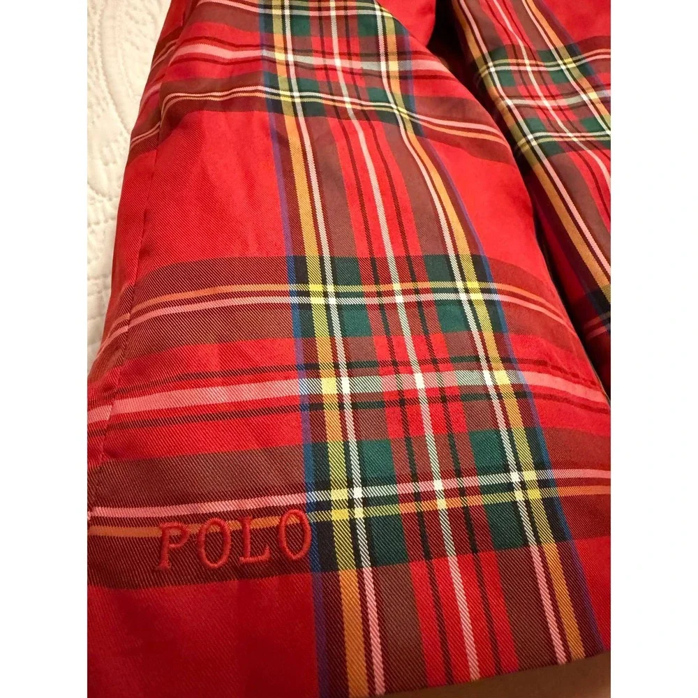 Polo Ralph Lauren‎ Girl's Red Plaid Tartan Taffeta Holiday Party Dress Size 14